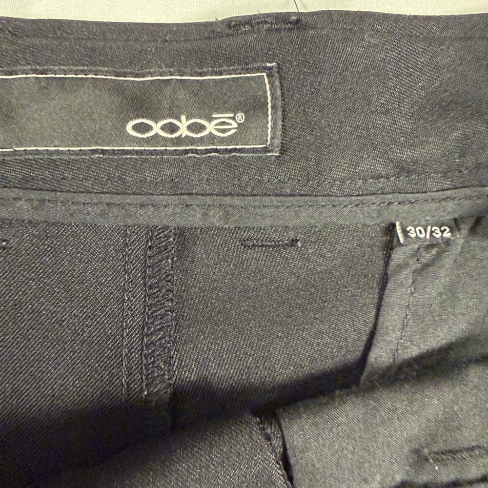 Oobe Mens Flat Front Chino Pants Black Straight Leg Trousers 30/32 - Picture 4 of 6